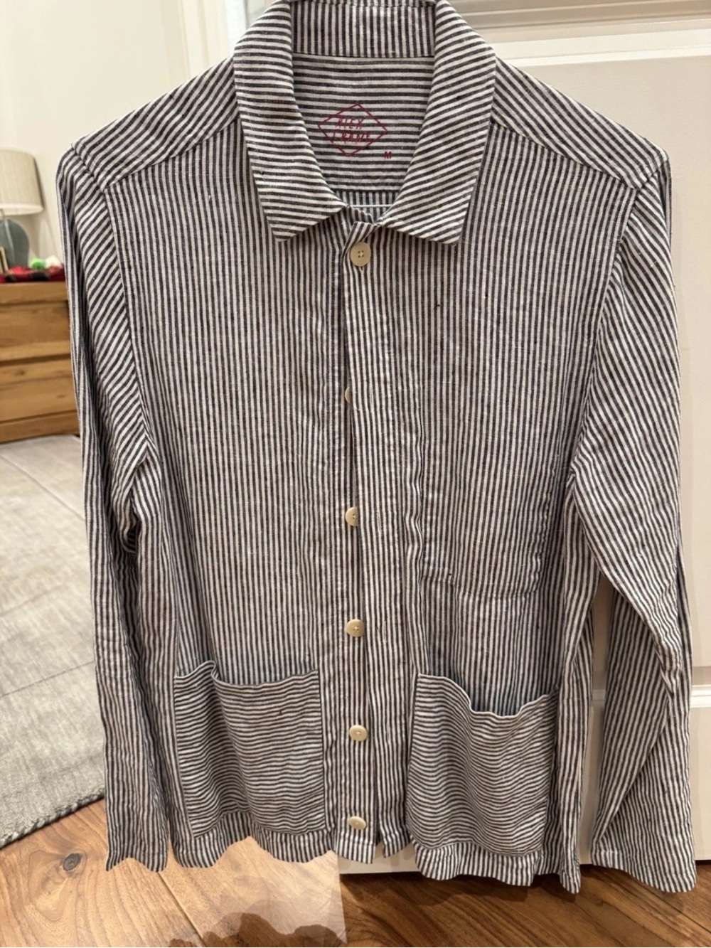 Alex Crane Kite Jacket Striped Grey and White